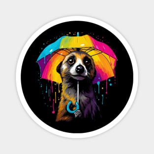 Meerkat Rainy Day With Umbrella Magnet